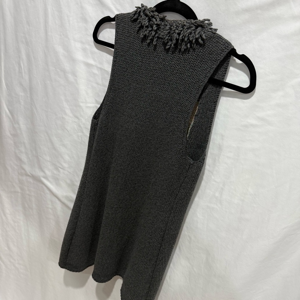 Nic + Zoe Knit Sweater Vest Cardigan Fringe Hem Women’s Small Festival Layering - Picture 9 of 15